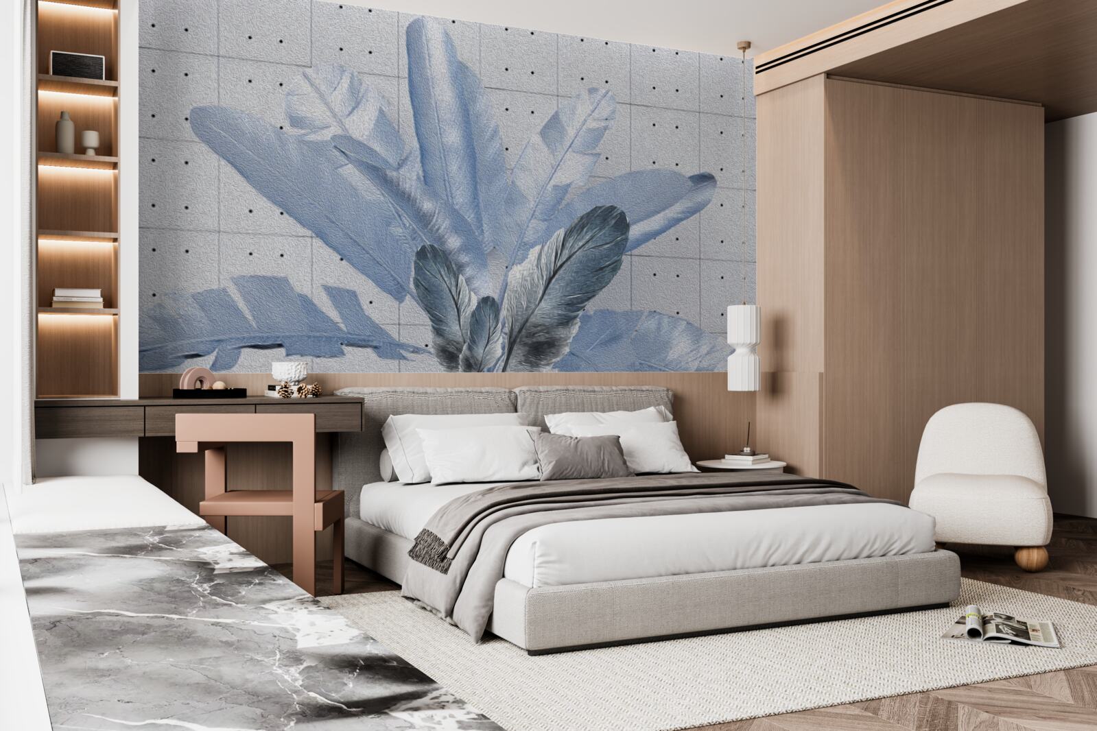 Fotobehang vormen van verschillende veren