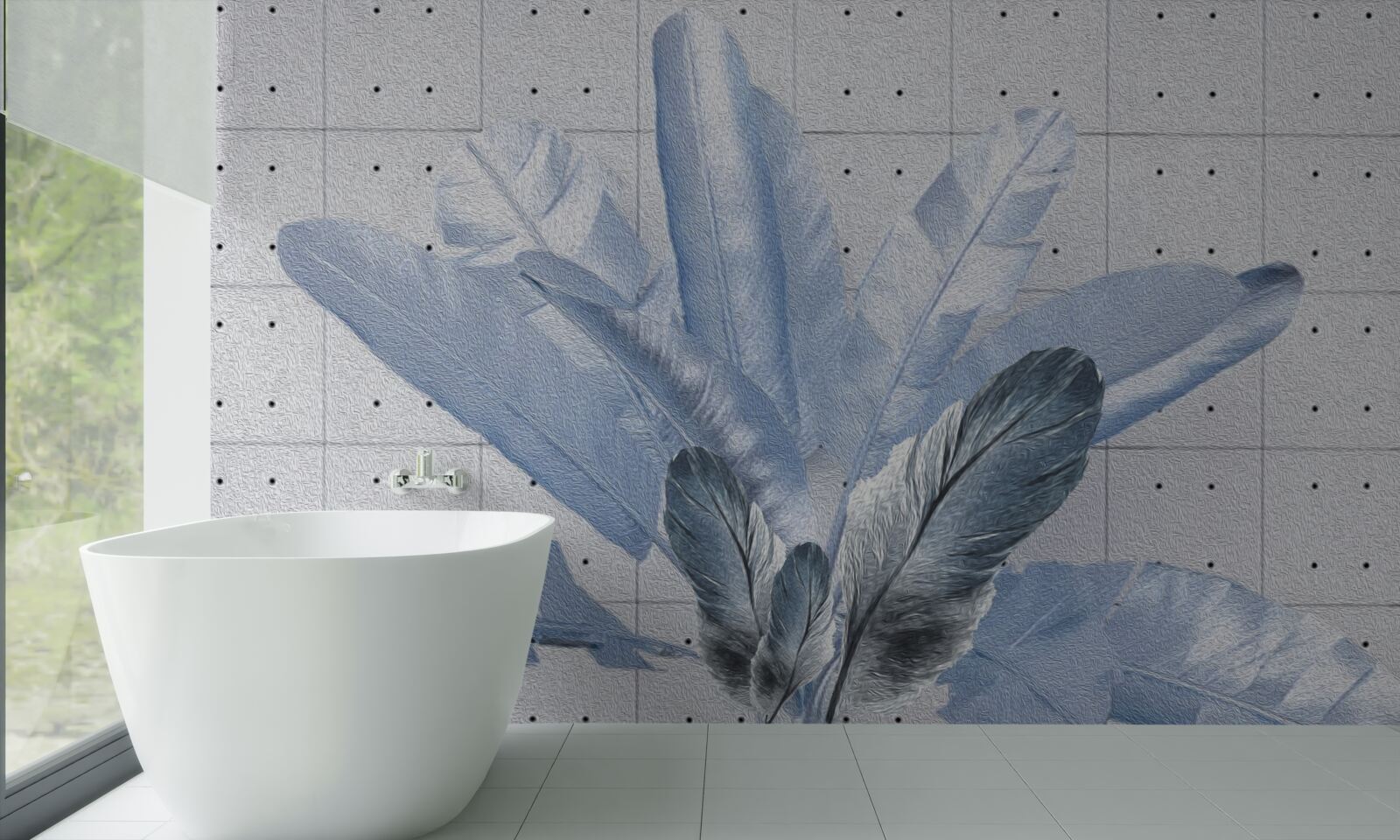 Fotobehang vormen van verschillende veren