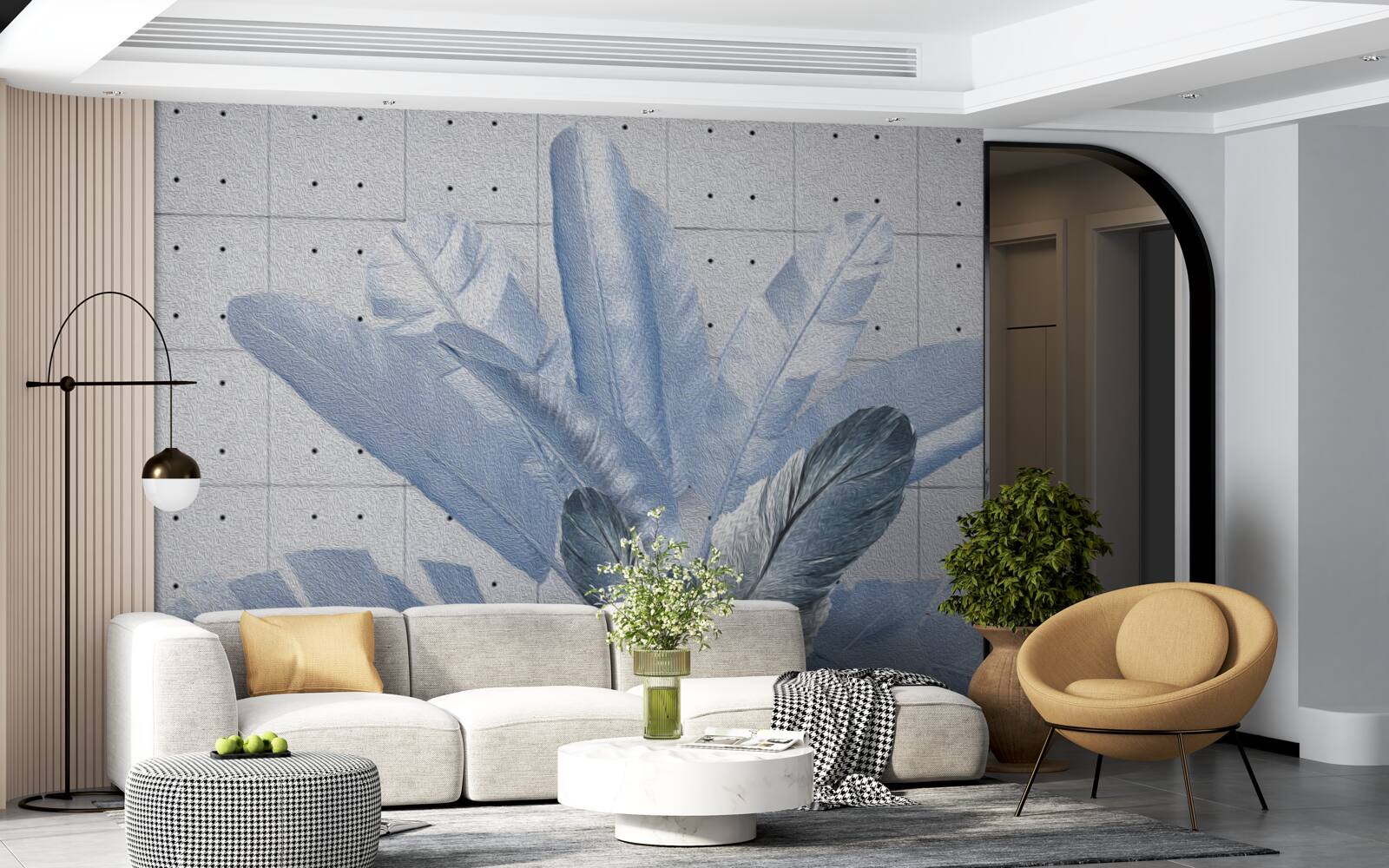 Fotobehang vormen van verschillende veren