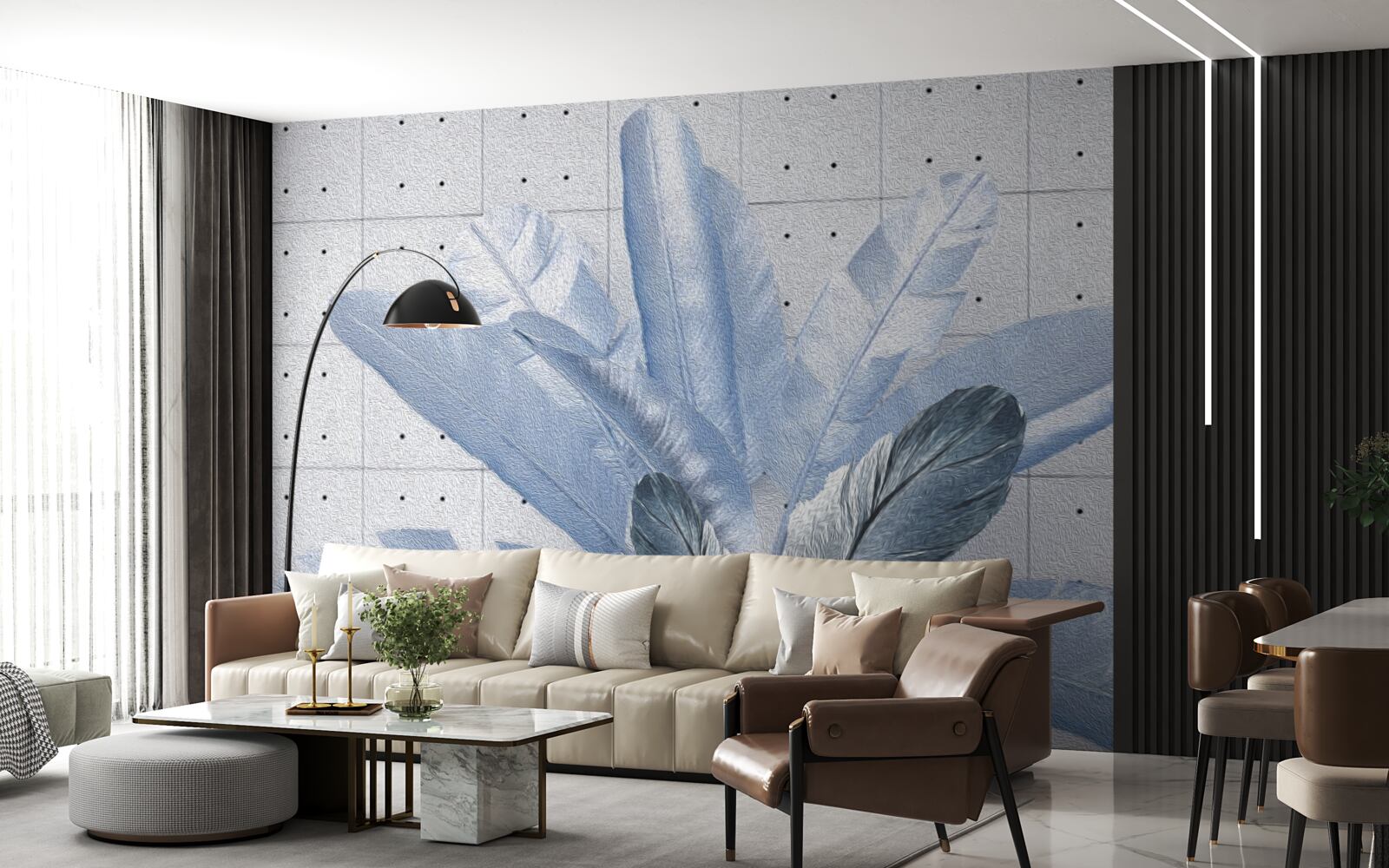 Fotobehang vormen van verschillende veren