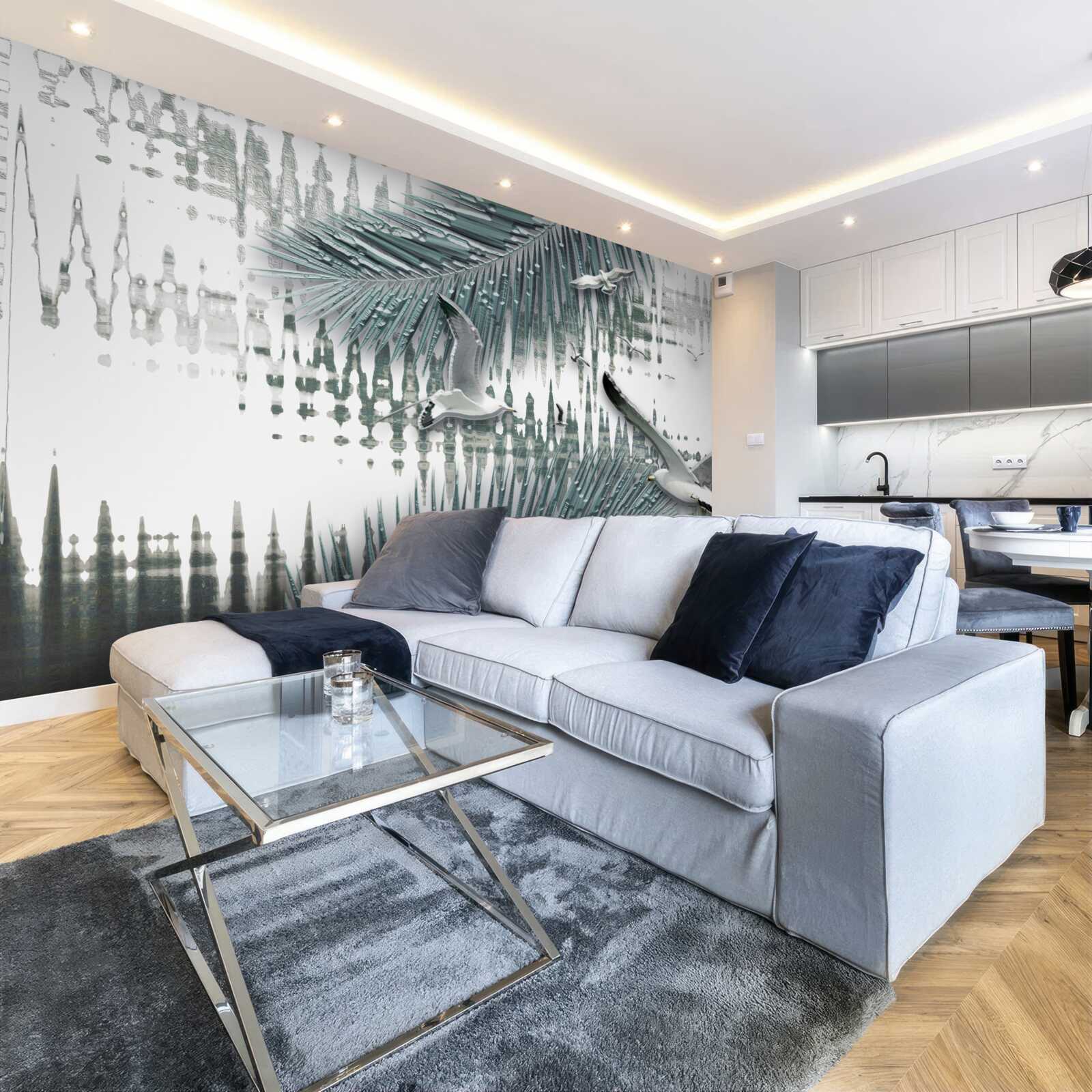 Fotobehang meeuwen en veren