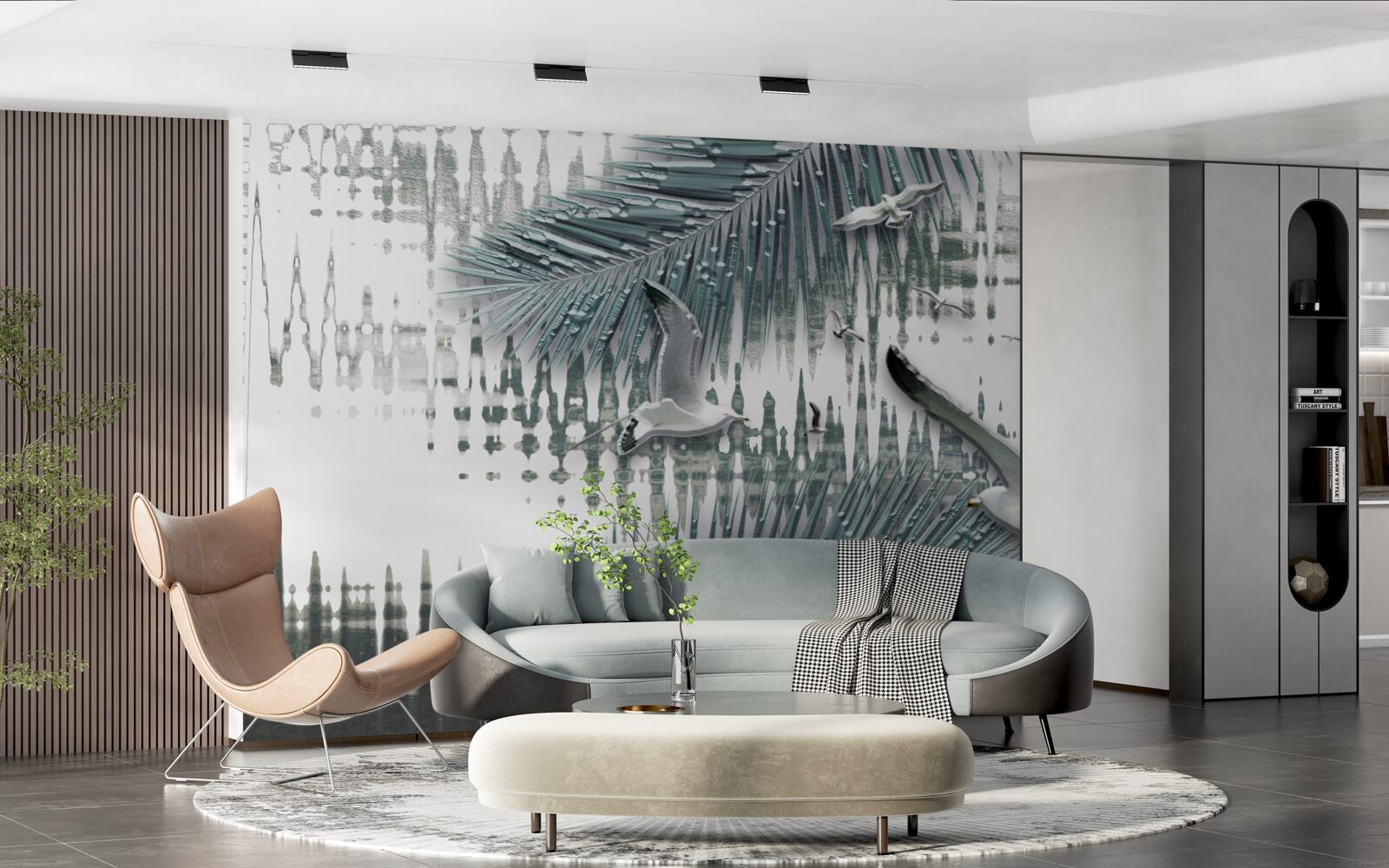 Fotobehang meeuwen en veren