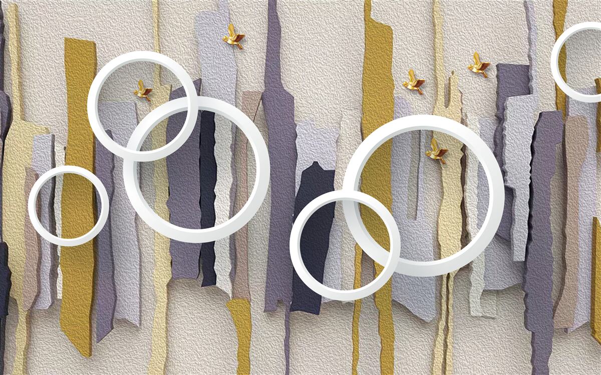 Fotobehang abstracte achtergrond met witte cirkels