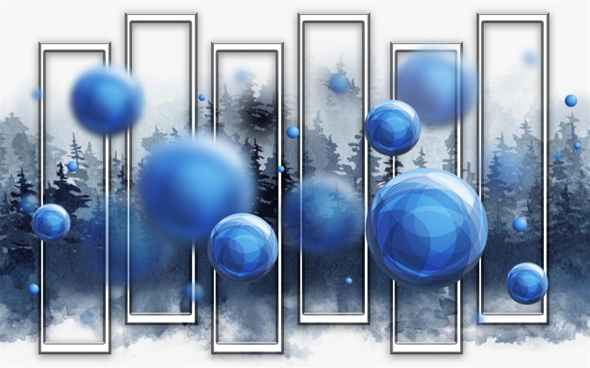 Fotobehang de metafoor van blauwe druppels regenvocht