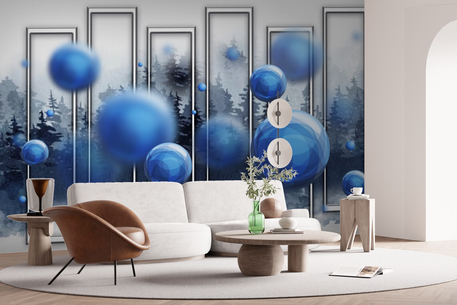 Fotobehang de metafoor van blauwe druppels regenvocht