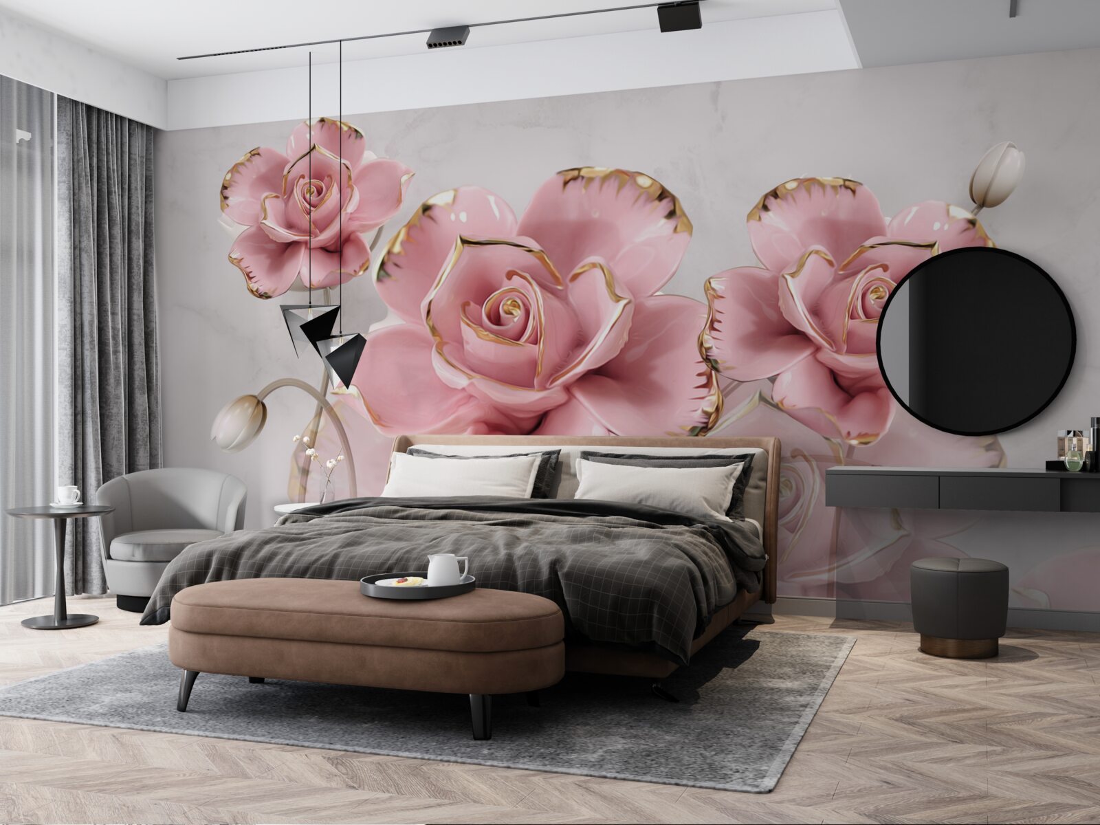 Fotobehang zachtjes opengaande knoppen