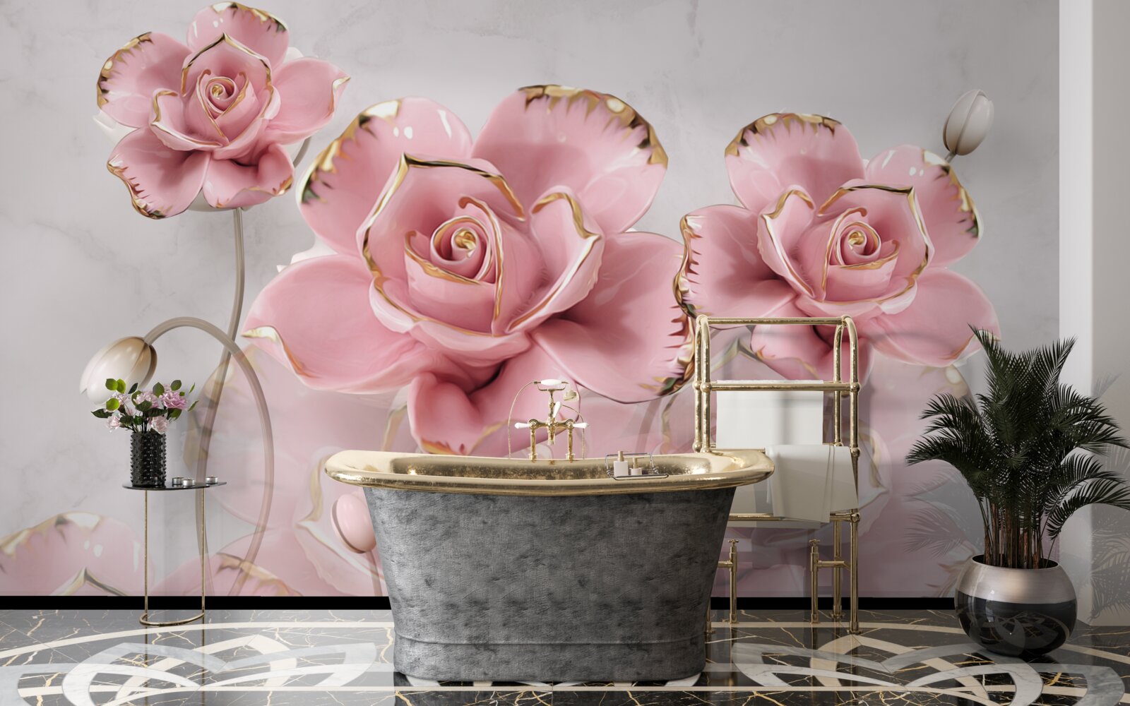 Fotobehang zachtjes opengaande knoppen