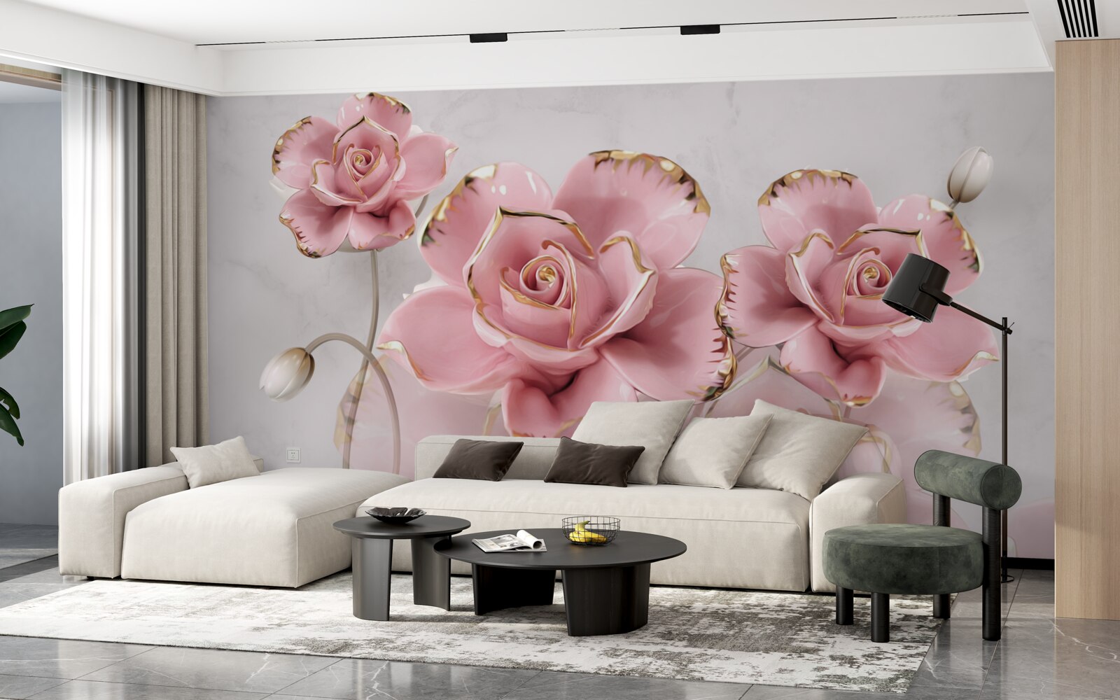 Fotobehang zachtjes opengaande knoppen