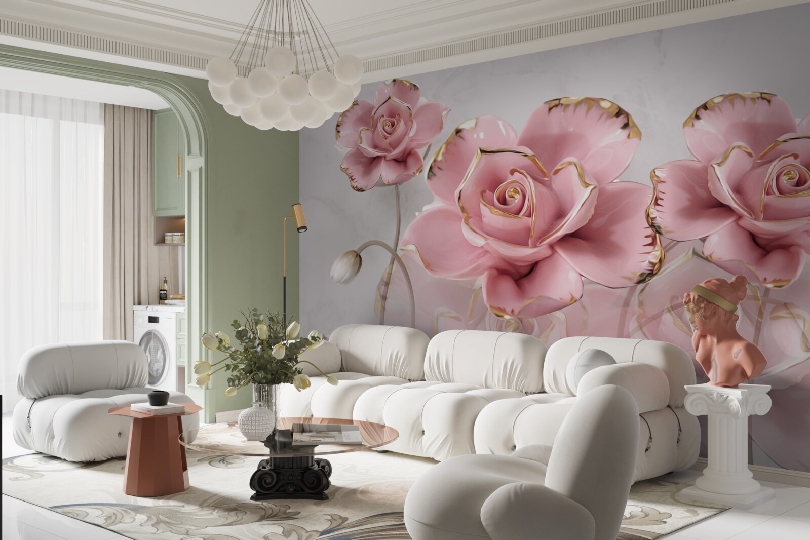 Fotobehang zachtjes opengaande knoppen