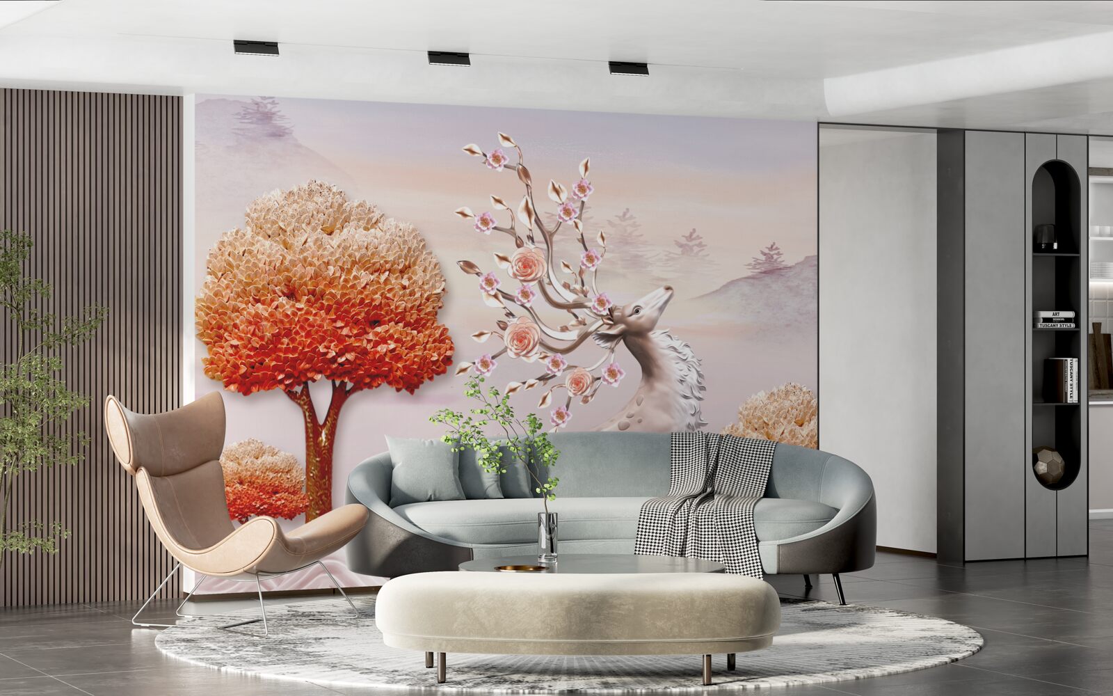 Fotobehang majestueuze herten tussen herfstbossen