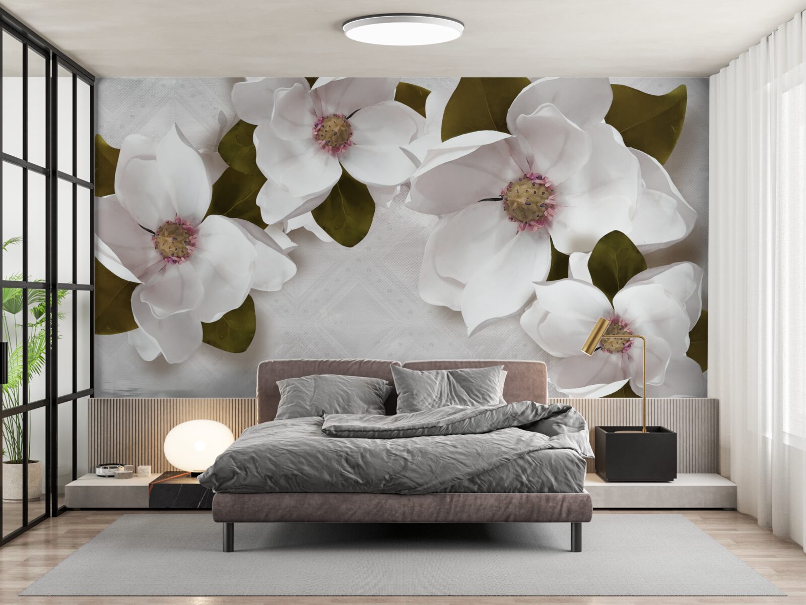 Fotobehang sneeuwwitte hyacinten