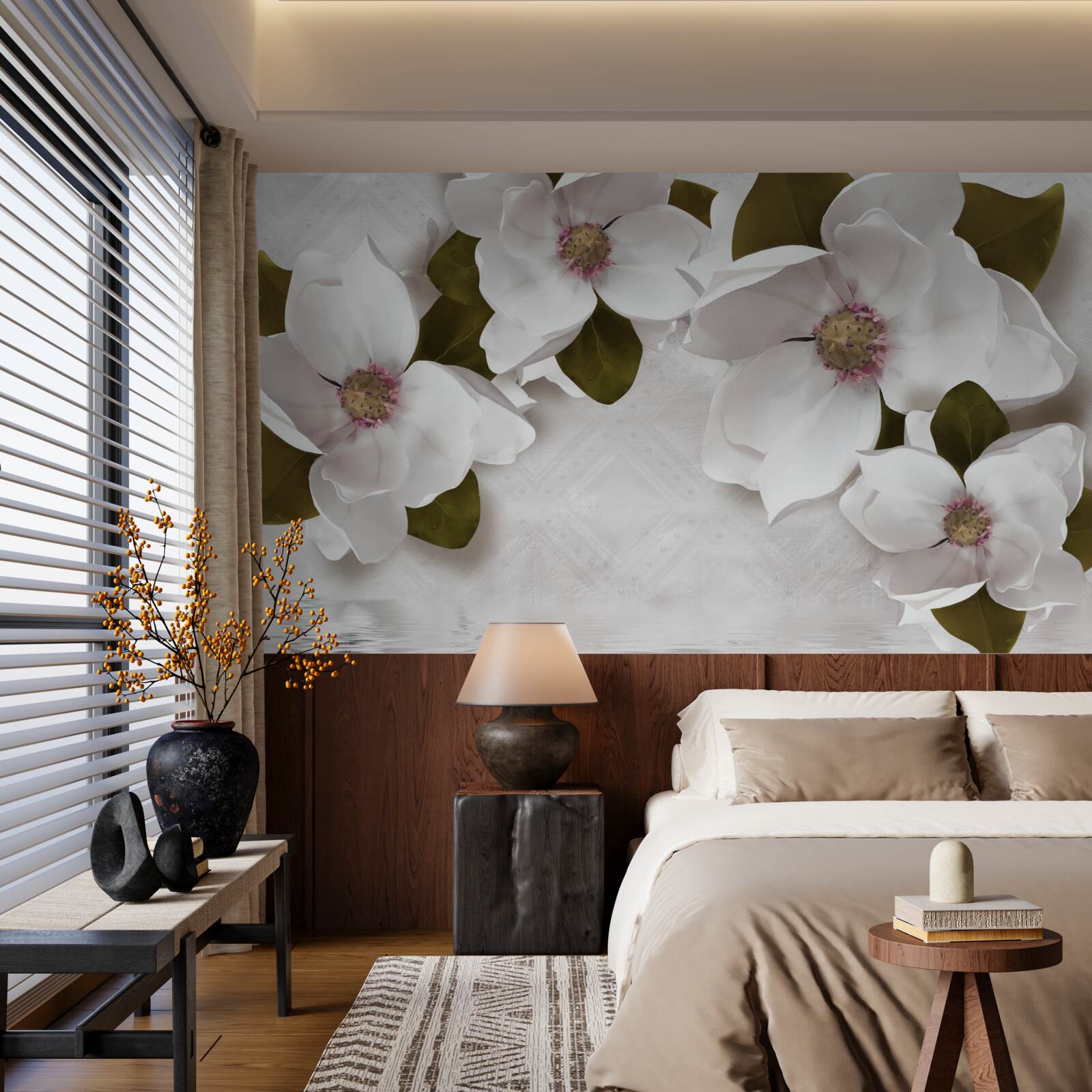 Fotobehang sneeuwwitte hyacinten