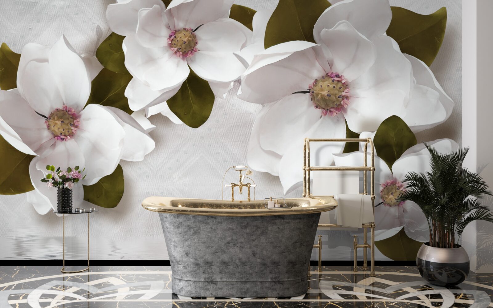 Fotobehang sneeuwwitte hyacinten