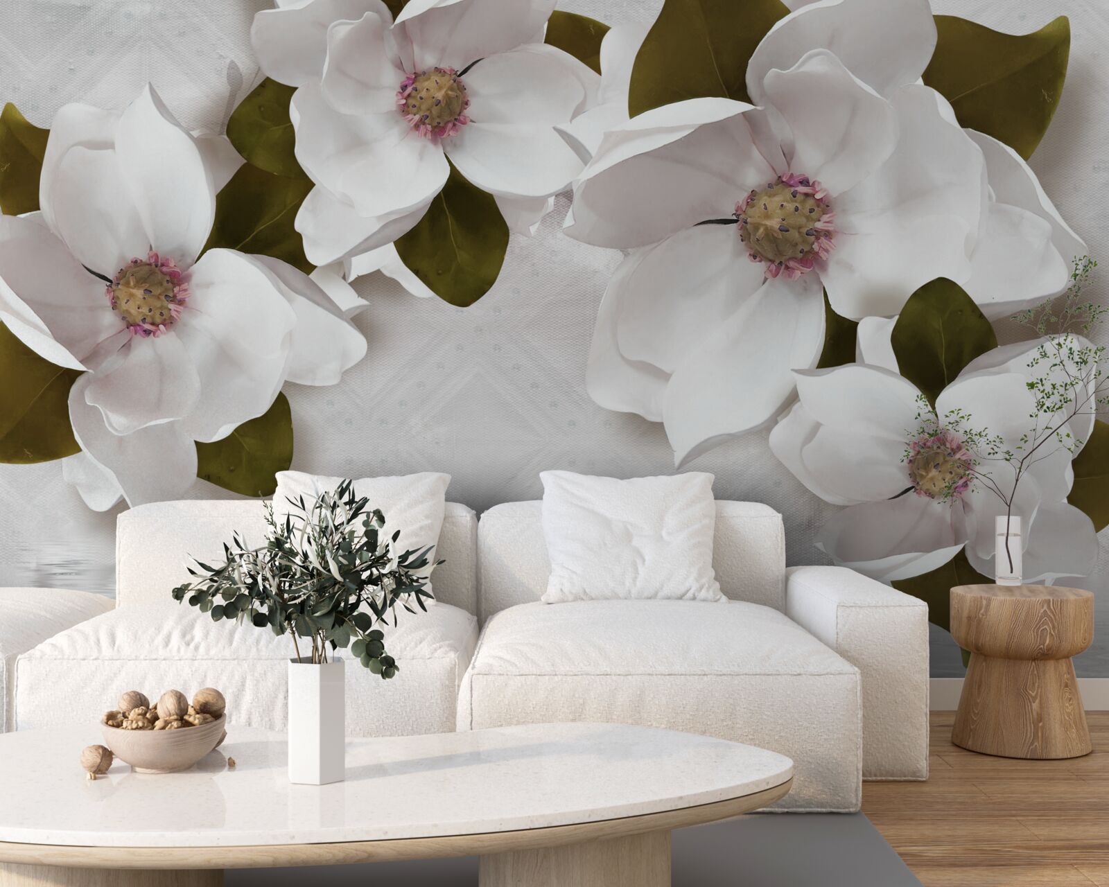 Fotobehang sneeuwwitte hyacinten